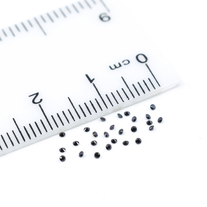 1.00 MM Natural Black Round Loose Diamonds for Jewelry, Fancy Black Color Diamond for Engagement Wedding Ring