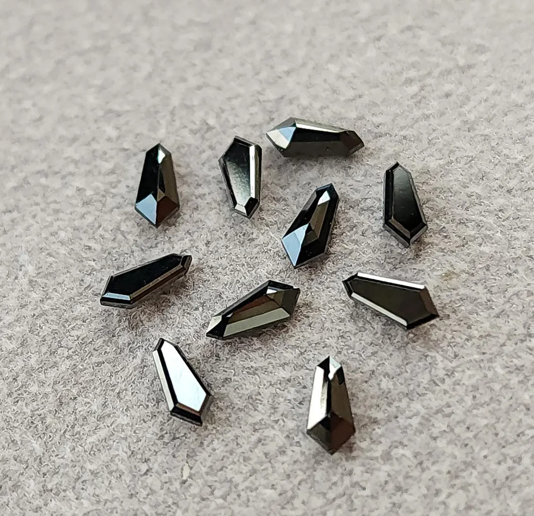 4.50 x 2.00 MM Natural Black Shield Loose Diamonds for Jewelry