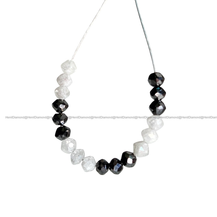1.03 Ct Lot 1.50 to 2.00 MM Natural White Black Color Polished Round Loose Diamonds Beads wt Drilled Hole for Making Jewelry