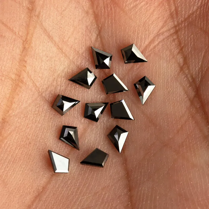 4.00 x 3.00 MM Natural Black Kite Loose Diamonds for Jewelry