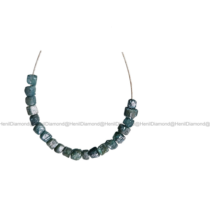 2.04 Ct Natural Blue Rough Cube Loose Diamond Beads with Drilled Hole