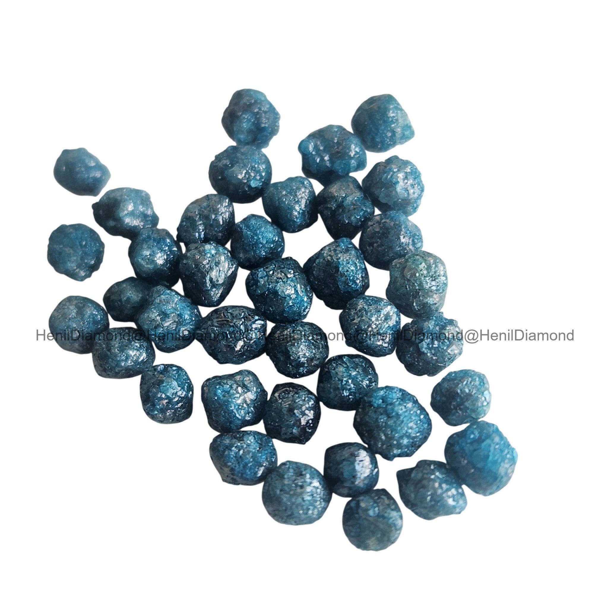 Blue Diamonds, 5.00 ct 3.0-4.0 mm Natural Blue Loose Raw Rough Diamond for Jewelry