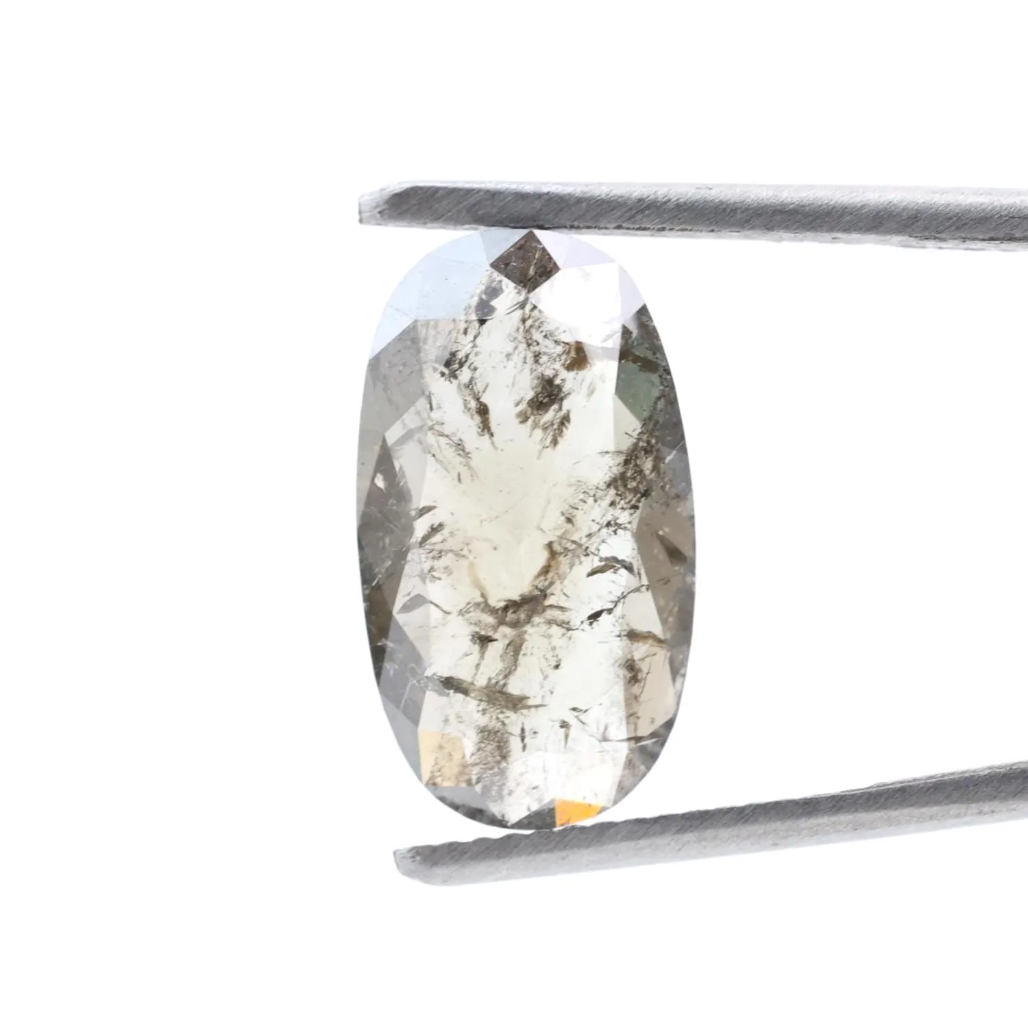 3.69 Ct Salt and Pepper Diamond, Natural Brown Oval Loose Diamonds for Minimalist Engagement Ring