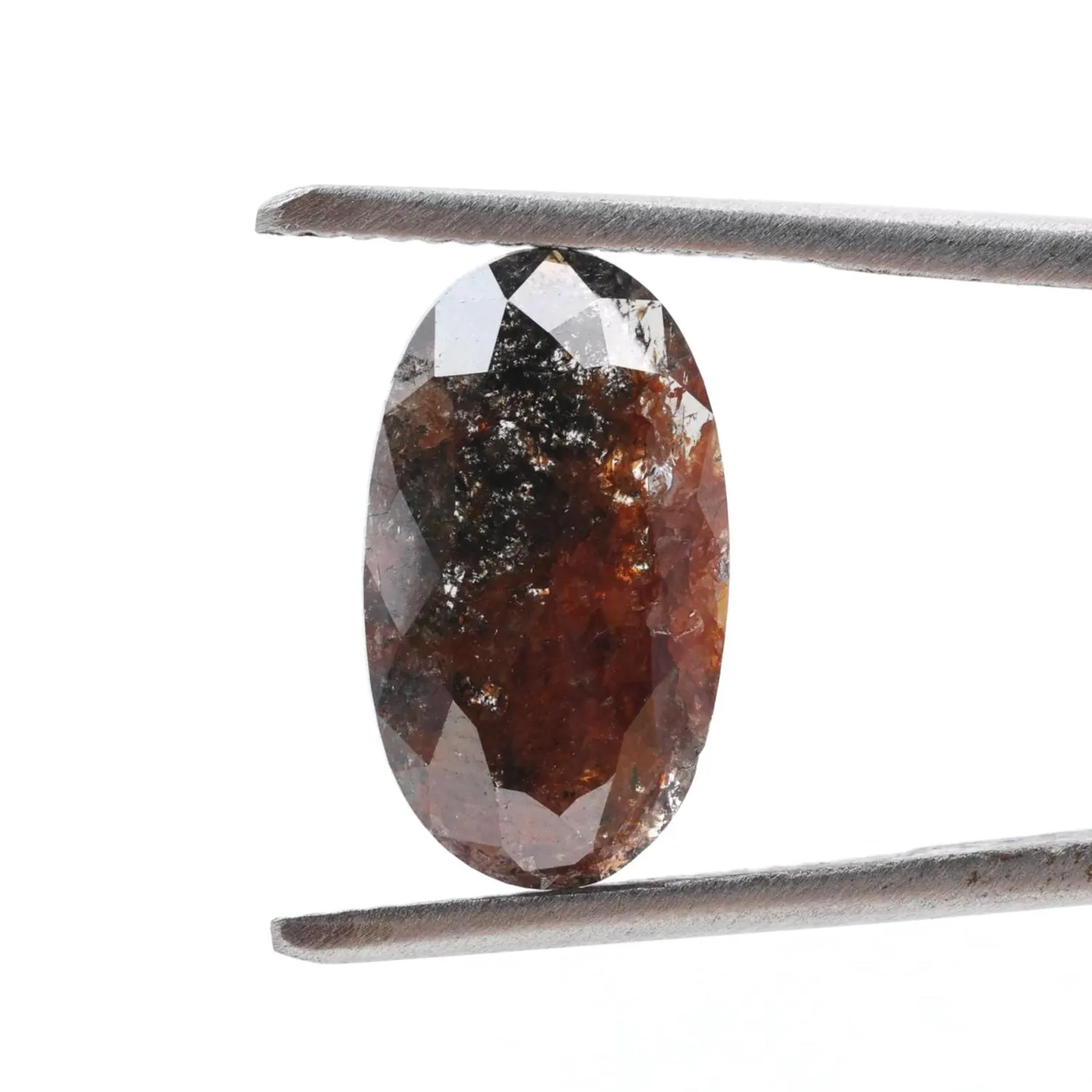 3.07 Ct Salt and Pepper Diamond, Natural Brown Color Oval Loose Diamonds for Minimalist Engagement Ring