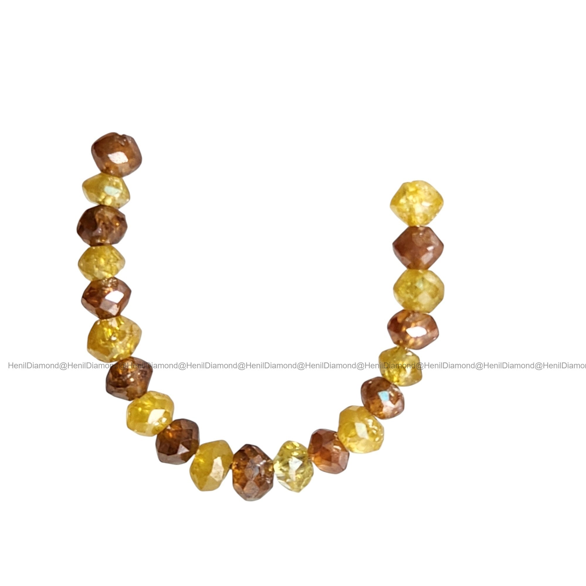 1.03 Ct Lot 1.50 to 2.00 MM Natural Yellow Red Color Polished Round Loose Diamonds Beads wt Drilled Hole for Strand