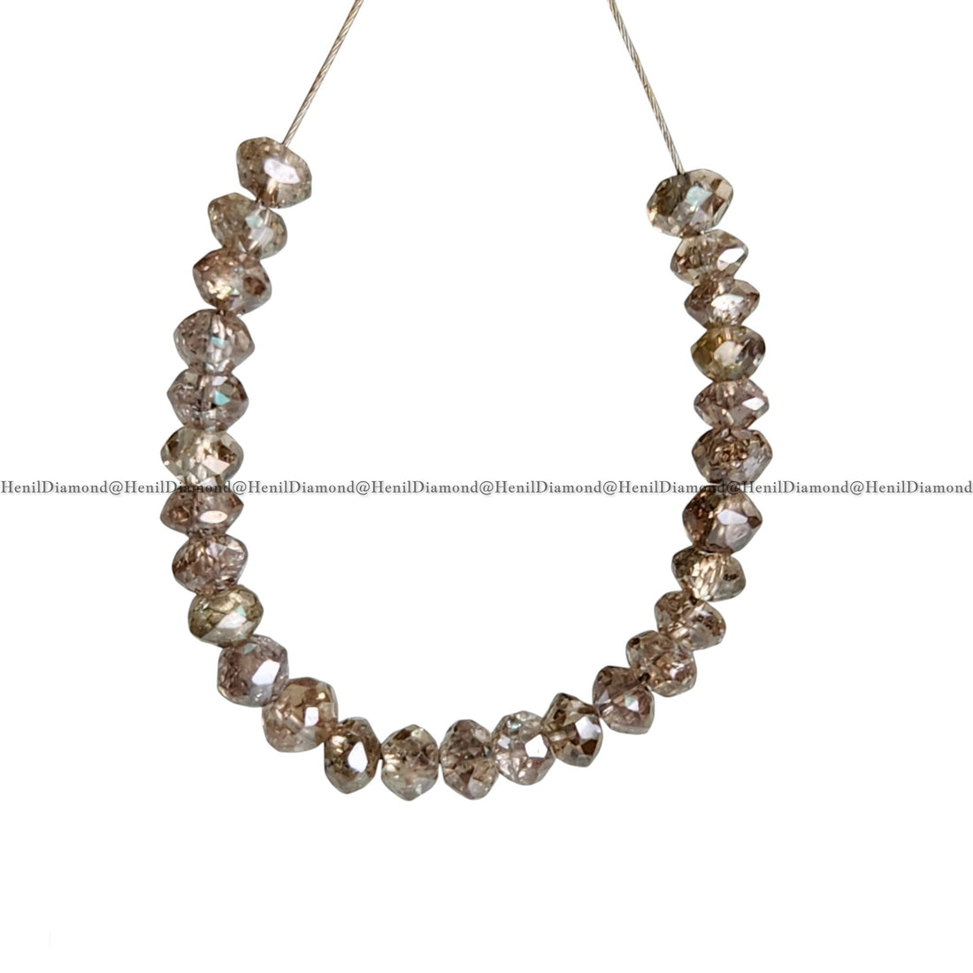 2.04 Ct 1.50-2.00 MM Natural Brown Round Diamond Beads with Drilled Hole for Jewelry