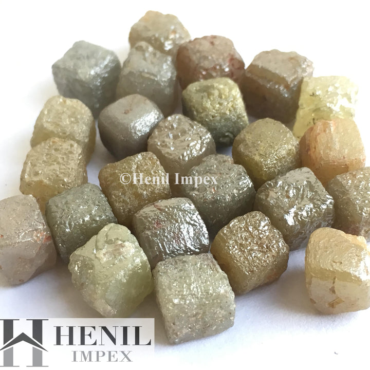 10.00+ Ct 5.00 to 7.00 MM Natural Mix Color Cube Shape Raw Rough Loose Diamond for Jewelry