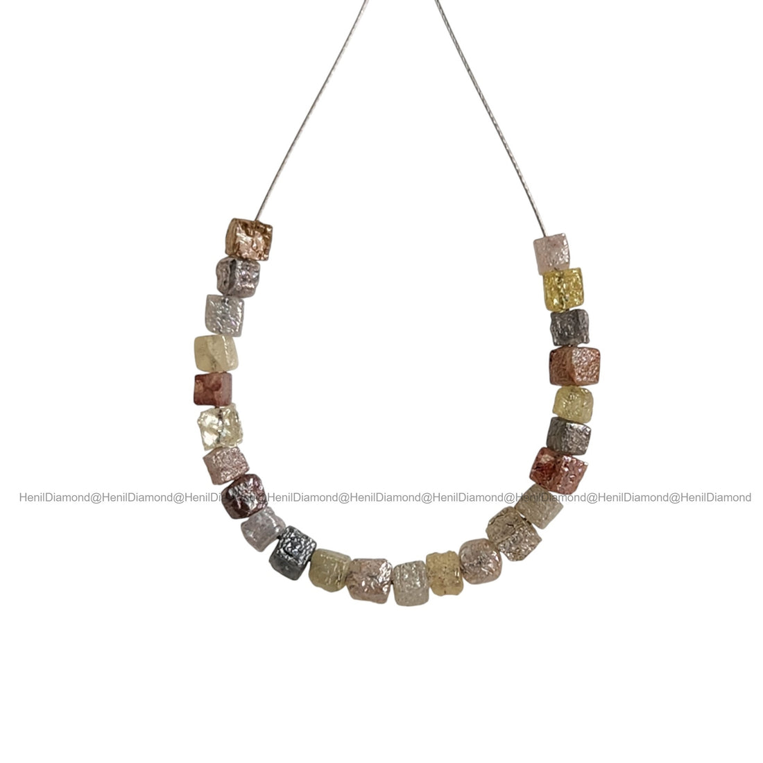1.03 Ct 2.00-2.50 MM Natural Mixed Color Rough Cube Loose Diamond Beads with Drilled Hole