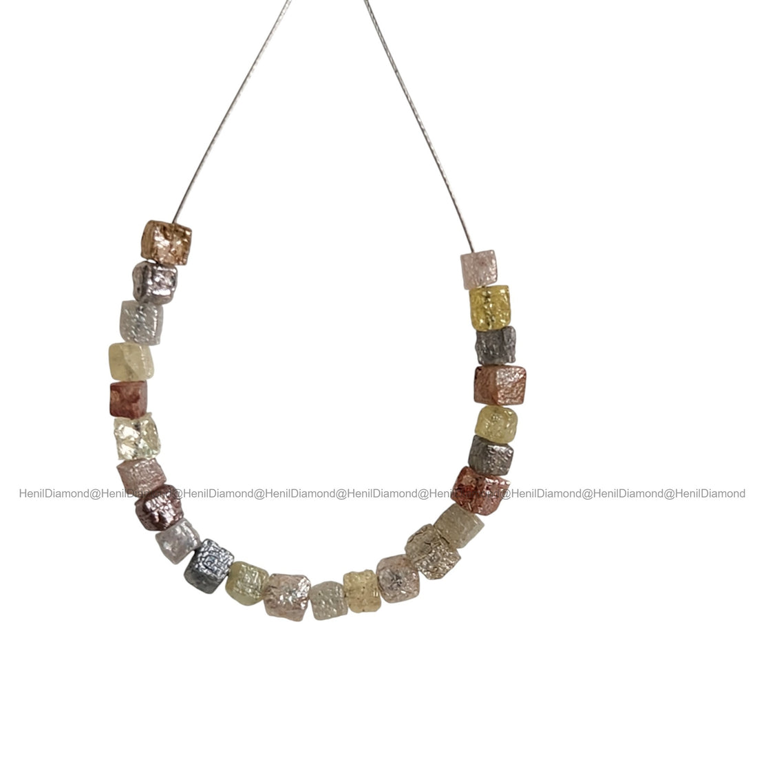 1.03 Ct 2.00-2.50 MM Natural Mixed Color Rough Cube Loose Diamond Beads with Drilled Hole