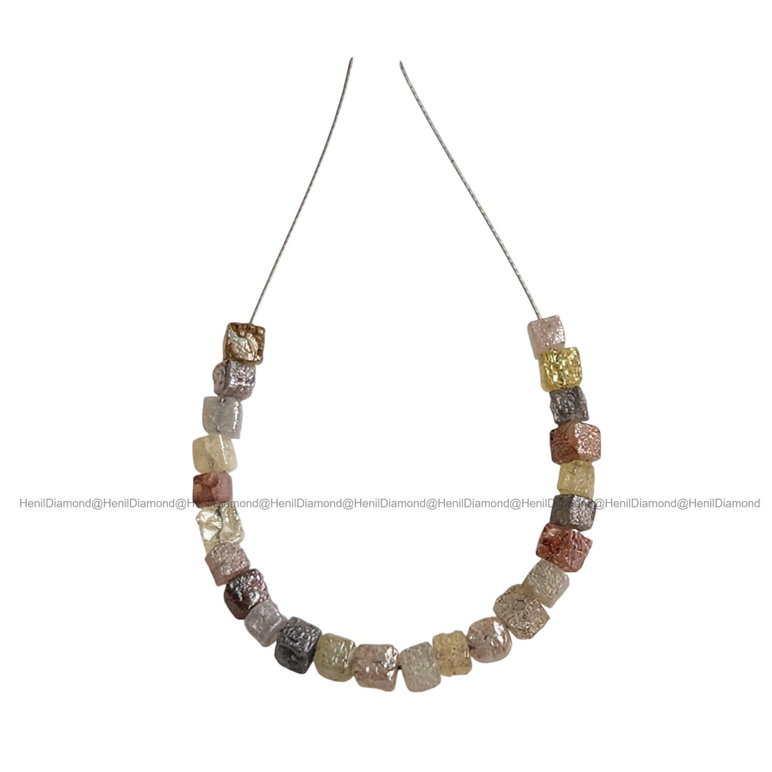 1.03 Ct 2.00-2.50 MM Natural Mixed Color Rough Cube Loose Diamond Beads with Drilled Hole