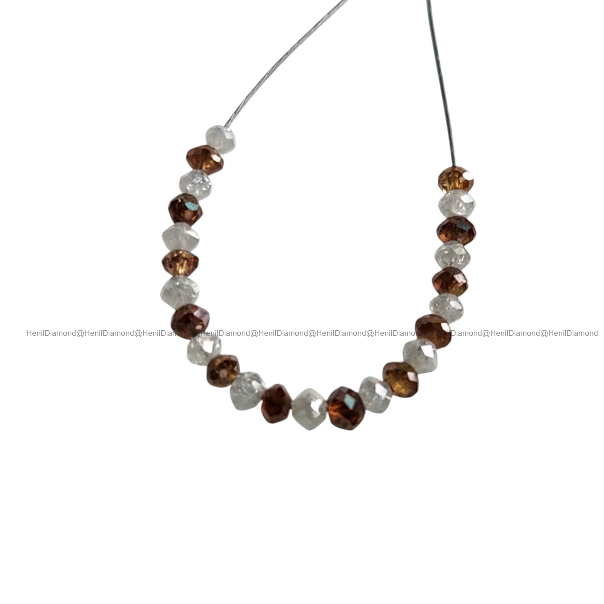 1.05 Ct Lot 1.50 to 2.00 MM Natural White Red Polished Round Loose Diamonds Beads wt Drilled Hole for String