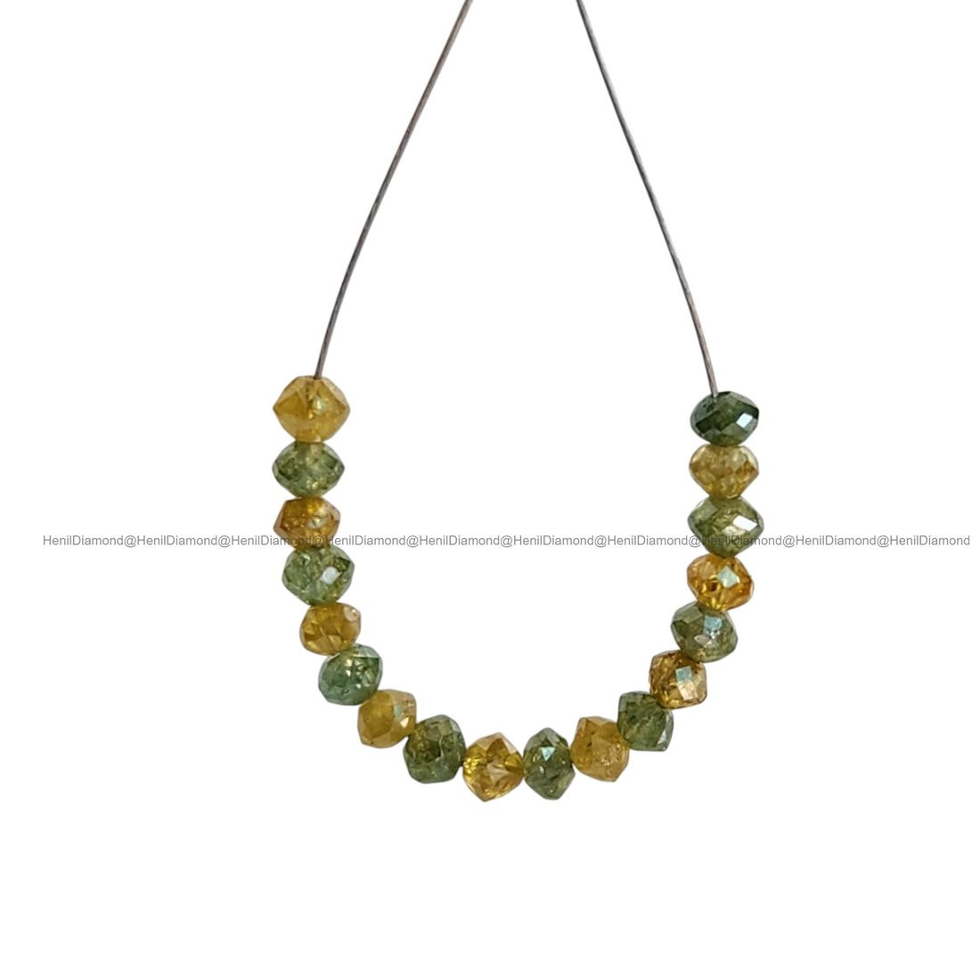 1.03 Ct Lot 1.50 to 2.00 MM Fancy Yellow Green Color Polished Round Loose Diamonds Beads wt Drilled Hole for String
