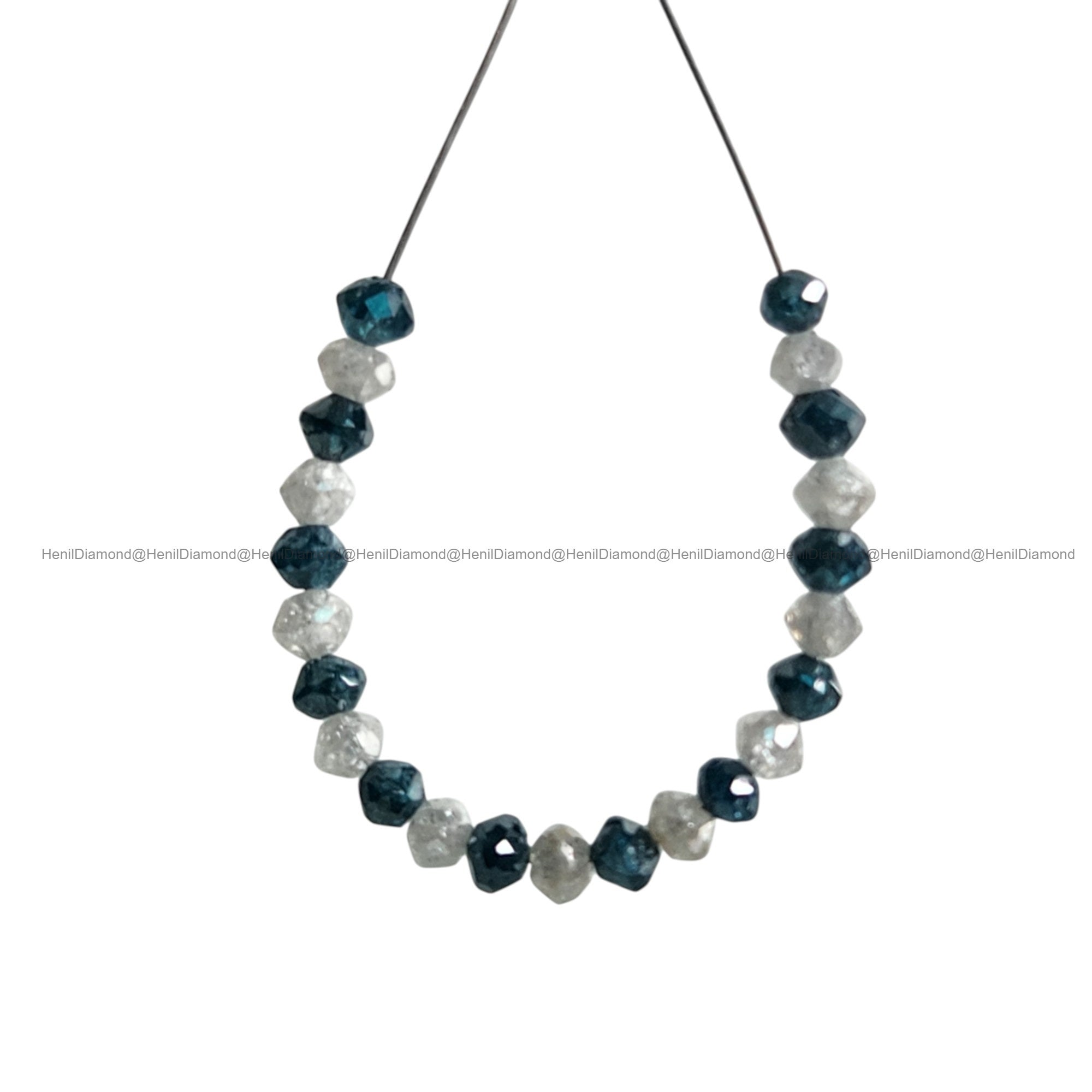 1.05 Ct Lot 1.50 to 2.00 MM Natural White Blue Polished Round Loose Diamonds Beads wt Drilled Hole for Jewelry Making