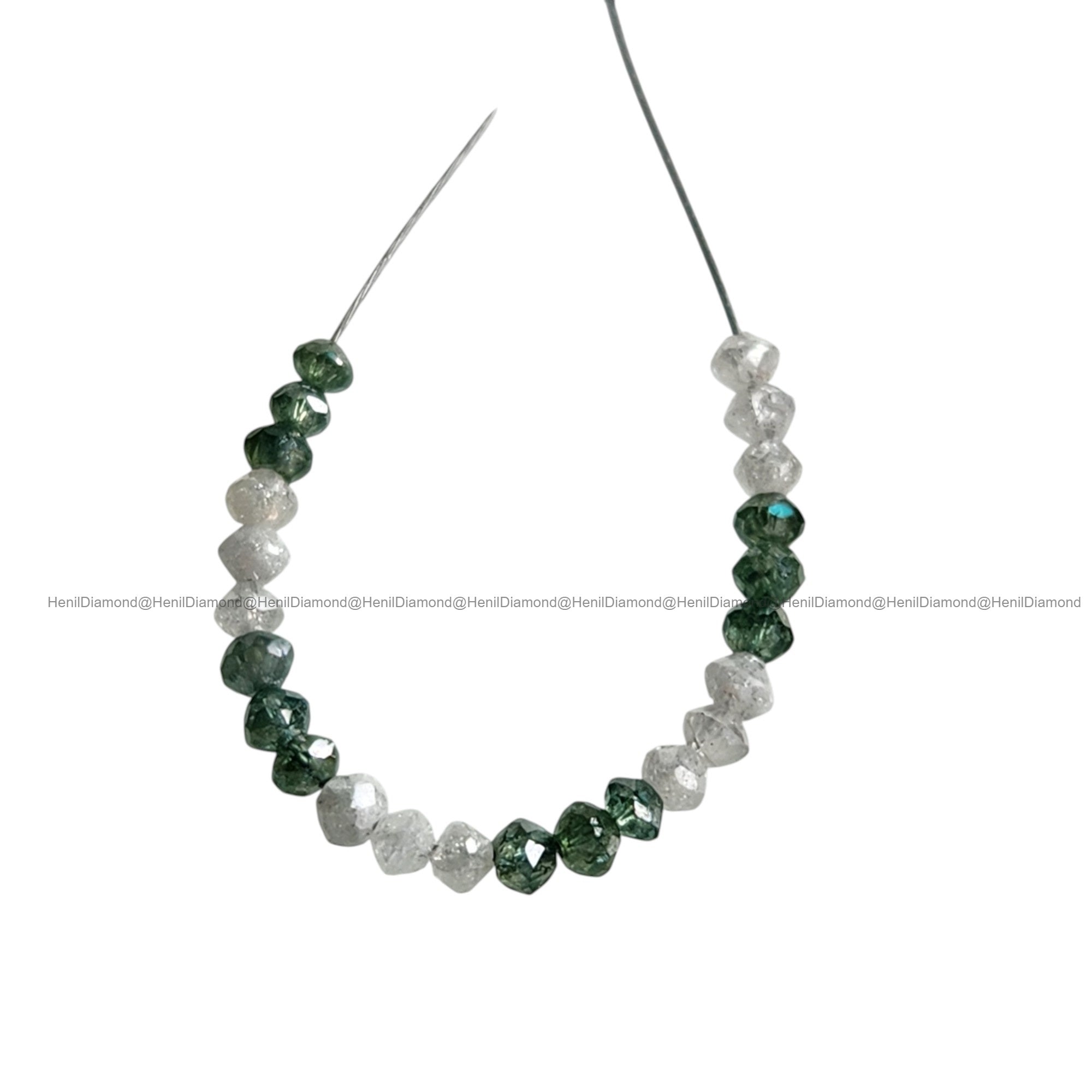 1.03 Ct Lot 1.50 to 2.00 MM Natural White Green Polished Round Loose Diamonds Beads wt Drilled Hole for making Jewelry