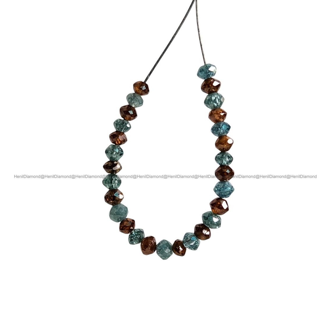 1.05 Ct Lot 1.50 to 2.00 MM Natural Blue Red Polished Round Loose Diamonds Beads wt Drilled Hole for Necklace