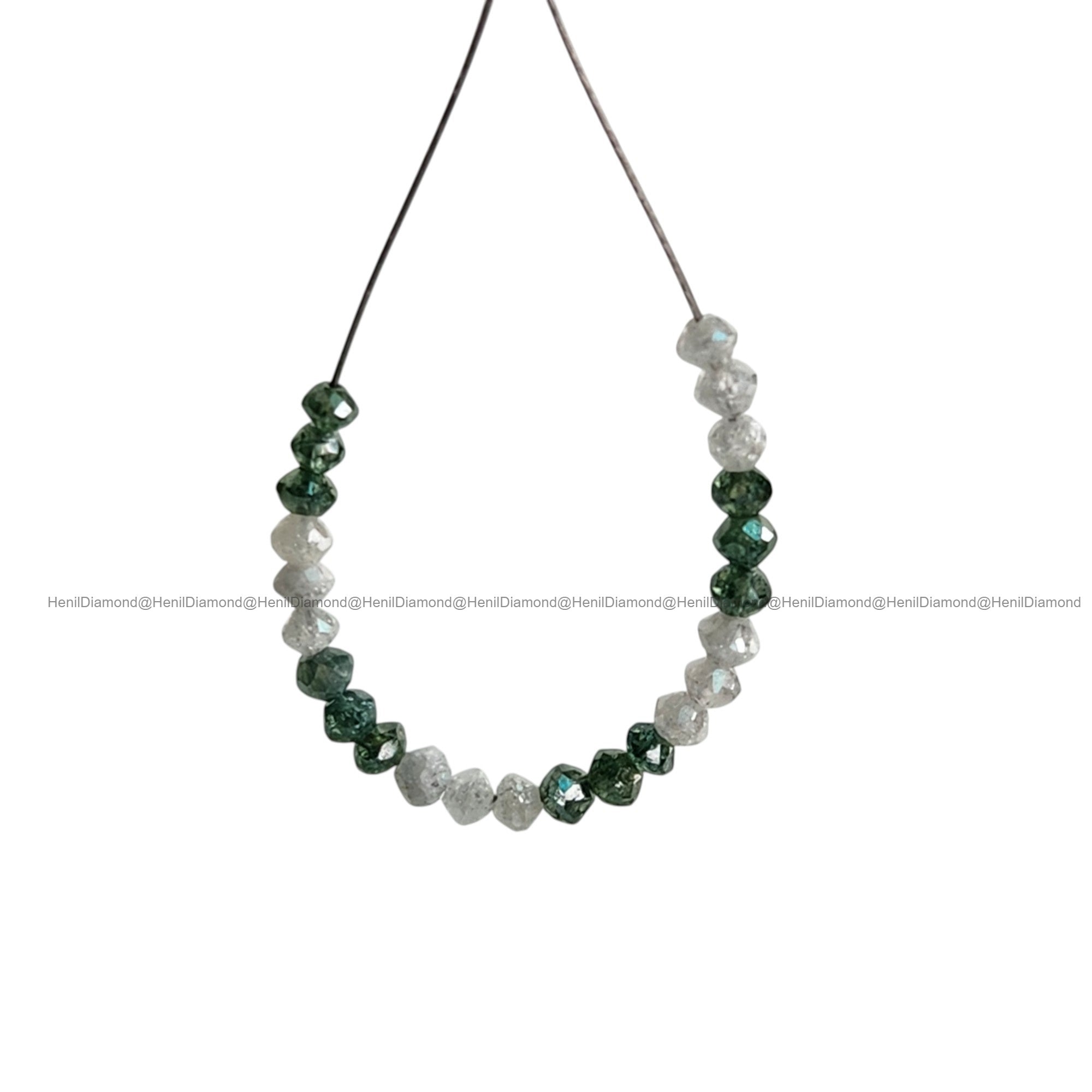 1.03 Ct Lot 1.50 to 2.00 MM Natural White Green Polished Round Loose Diamonds Beads wt Drilled Hole for making Jewelry