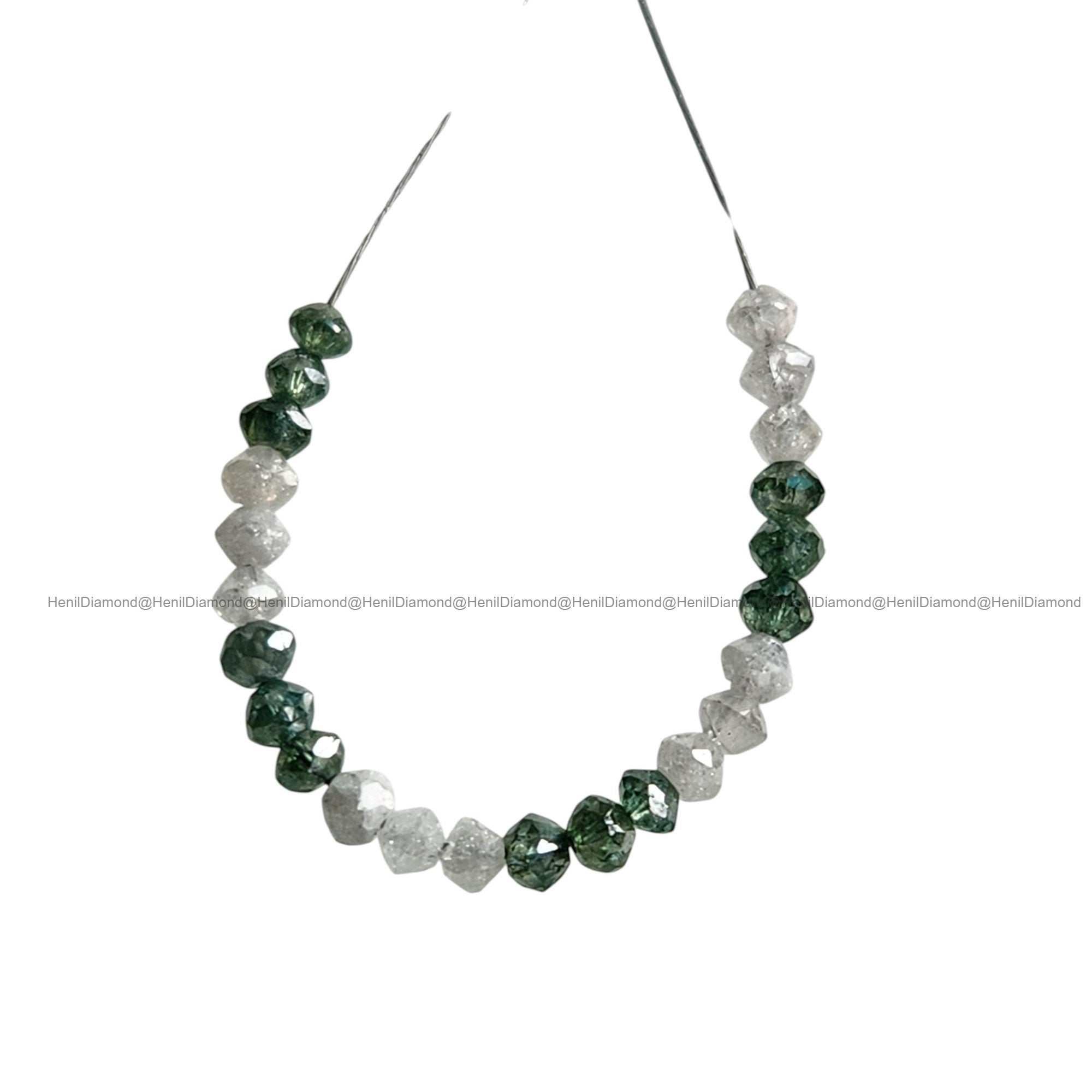 1.03 Ct Lot 1.50 to 2.00 MM Natural White Green Polished Round Loose Diamonds Beads wt Drilled Hole for making Jewelry