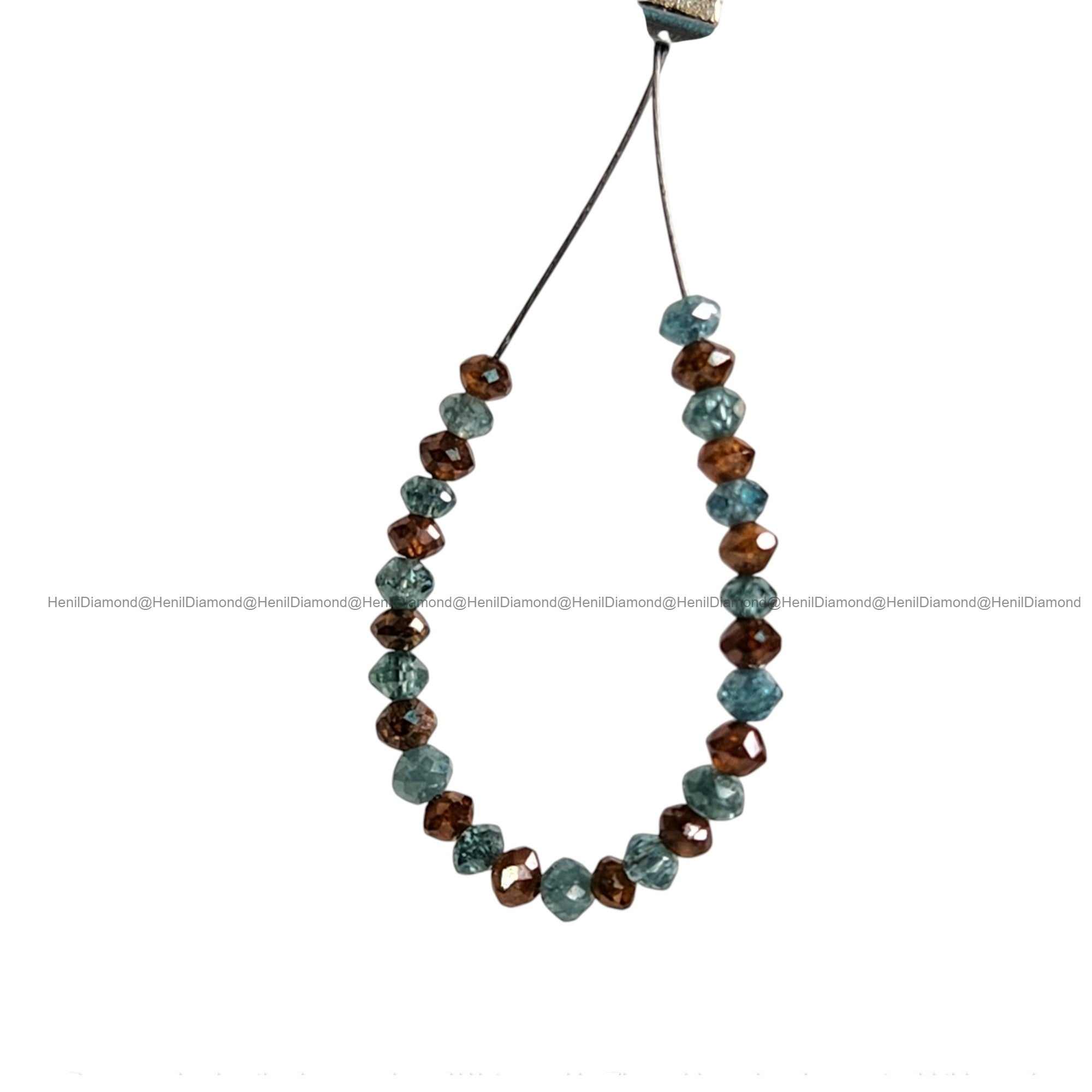 1.05 Ct Lot 1.50 to 2.00 MM Natural Blue Red Polished Round Loose Diamonds Beads wt Drilled Hole for Necklace