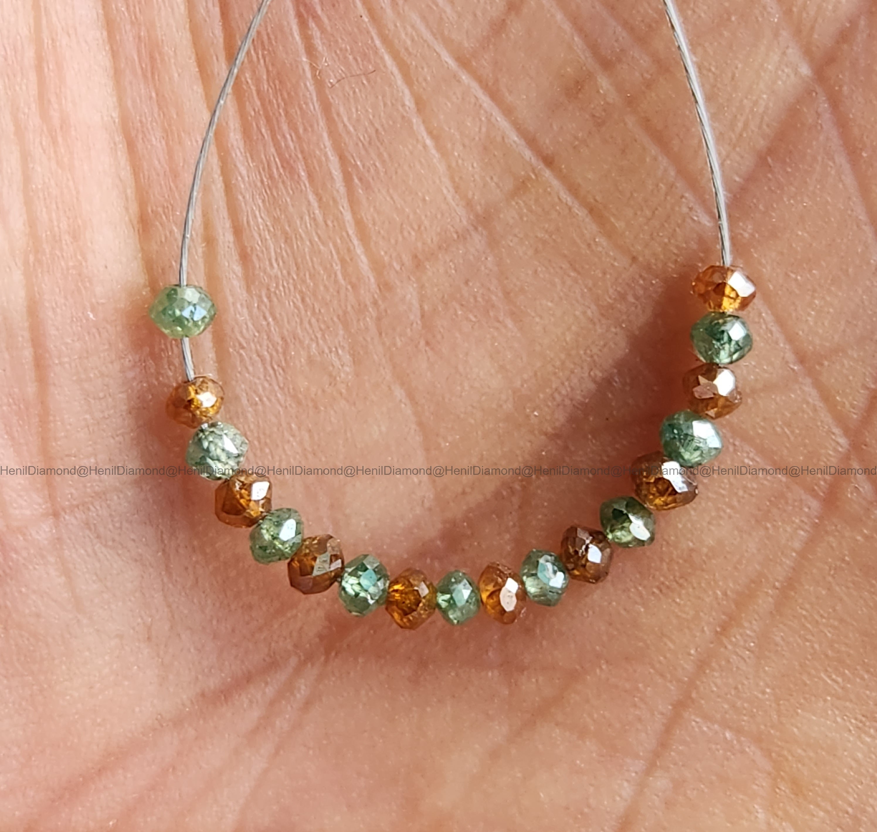 1.03 Ct Lot 1.50 to 2.00 MM Natural Red Blue Color Polished Round Loose Diamonds Beads wt Drilled Hole for String