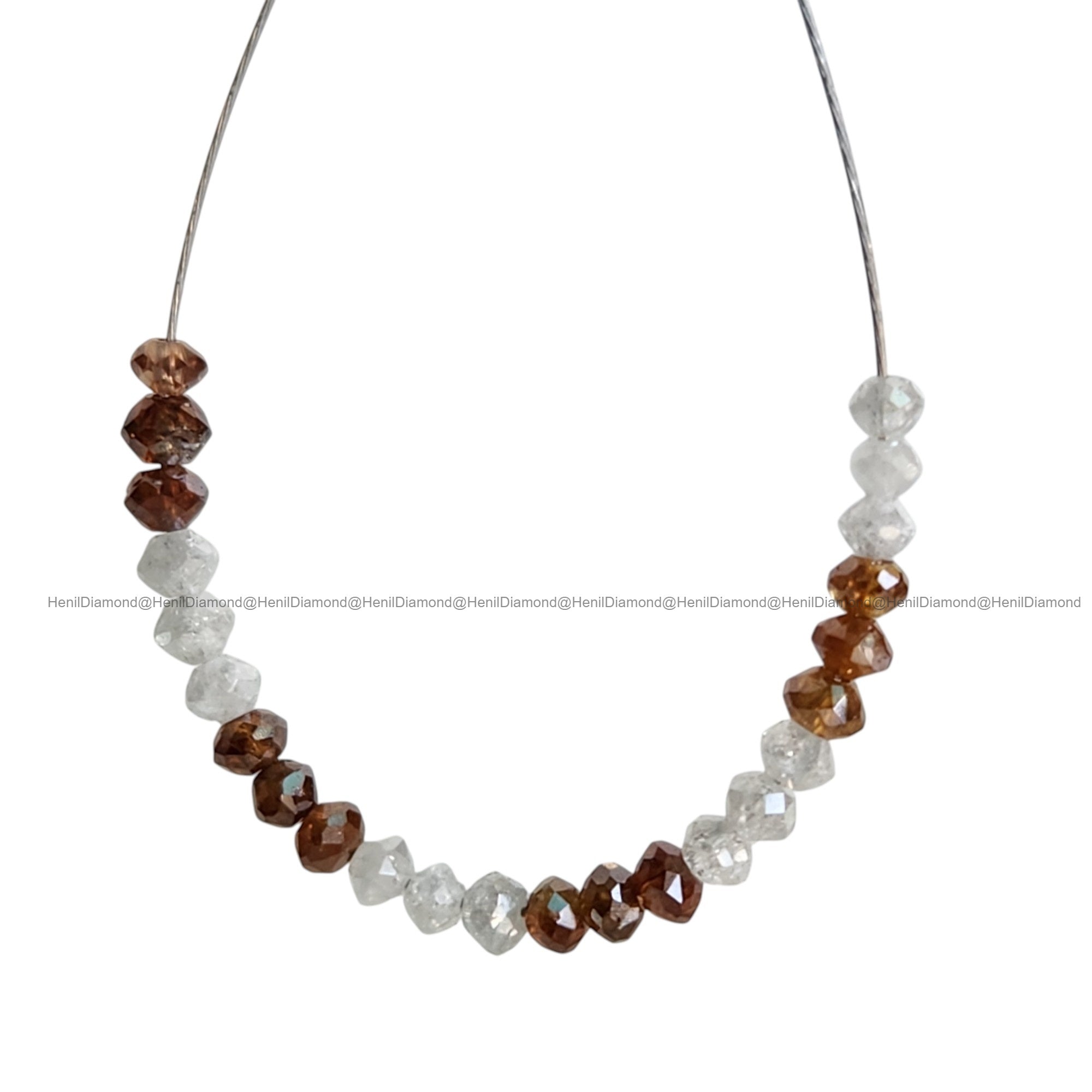 1.05 Ct Lot 1.50 to 2.00 MM Natural White Red Color Polished Round Loose Diamonds Beads wt Drilled Hole for String