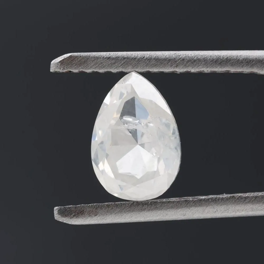 1.33 Ct Salt and Pepper Diamond, Natural Gray Color Pear Cut Loose Diamonds for Engagement Ring