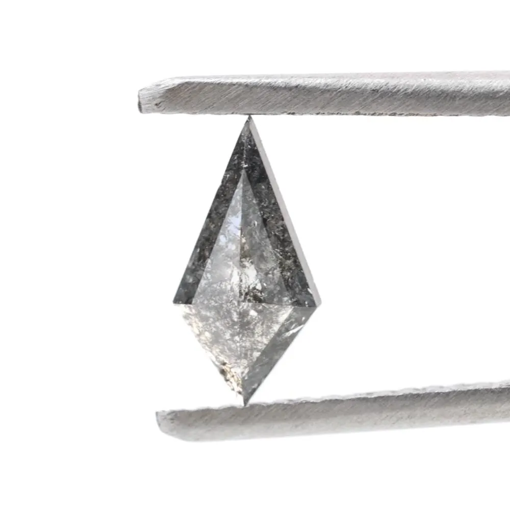 0.50 Ct Salt and Pepper Diamond, Natural Gray Smokey Kite Loose Diamonds for Engagement Ring