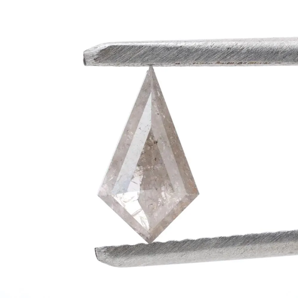 0.57 Ct Salt and Pepper Diamond, Natural Gray Kite Loose Diamonds for Engagement Ring