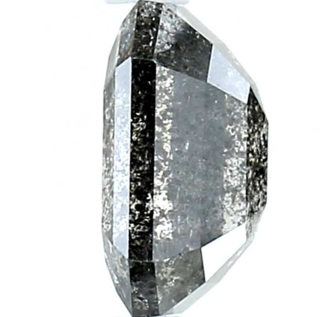1.69 Ct Natural Salt and Pepper Diamond | Emerald Grey Galaxy Diamond for Custom Engagement Ring | Gray Earth Mined Unique Gift for Her