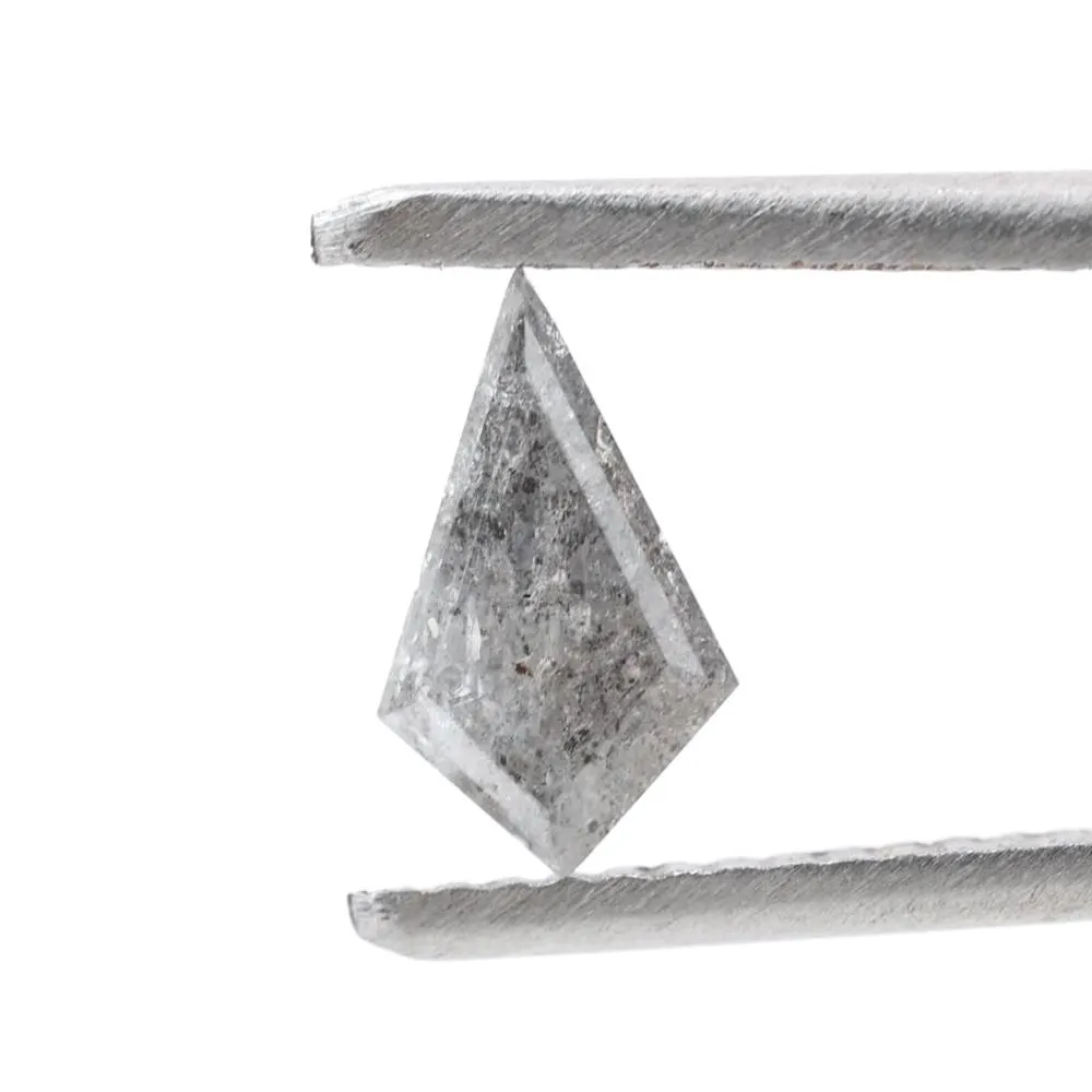 0.64 Ct Salt and Pepper Diamond, Natural Gray Kite Loose Diamonds for Engagement Ring