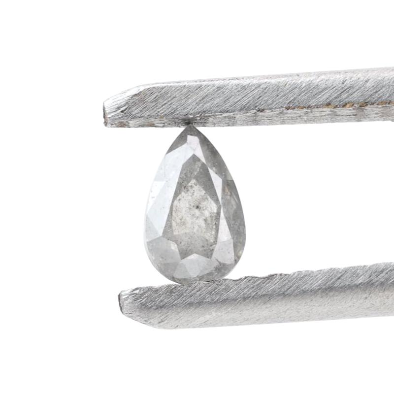 0.26 Ct Salt and Pepper Diamond, Natural Gray Color Pear Cut Loose Diamonds for Wedding Ring