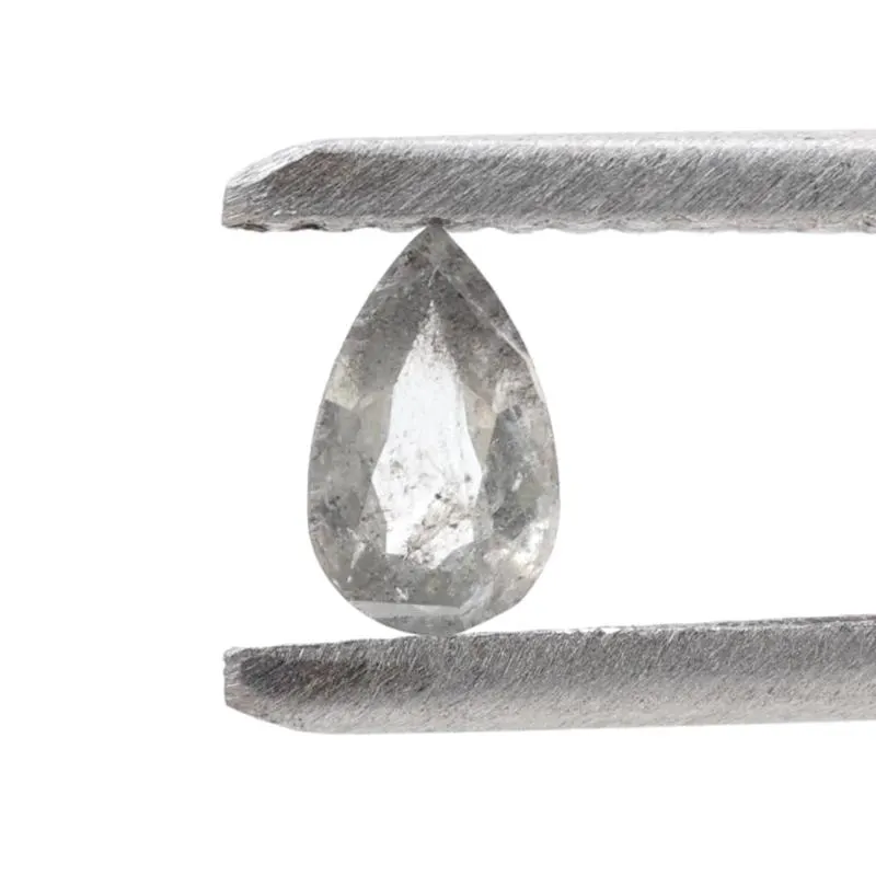 0.27 Ct Salt and Pepper Diamond, Natural Gray Color Pear Cut Loose Diamonds for Engagement Ring
