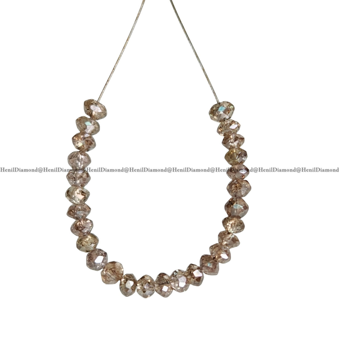 2.04 Ct 1.50-2.00 MM Natural Brown Round Diamond Beads with Drilled Hole for Jewelry