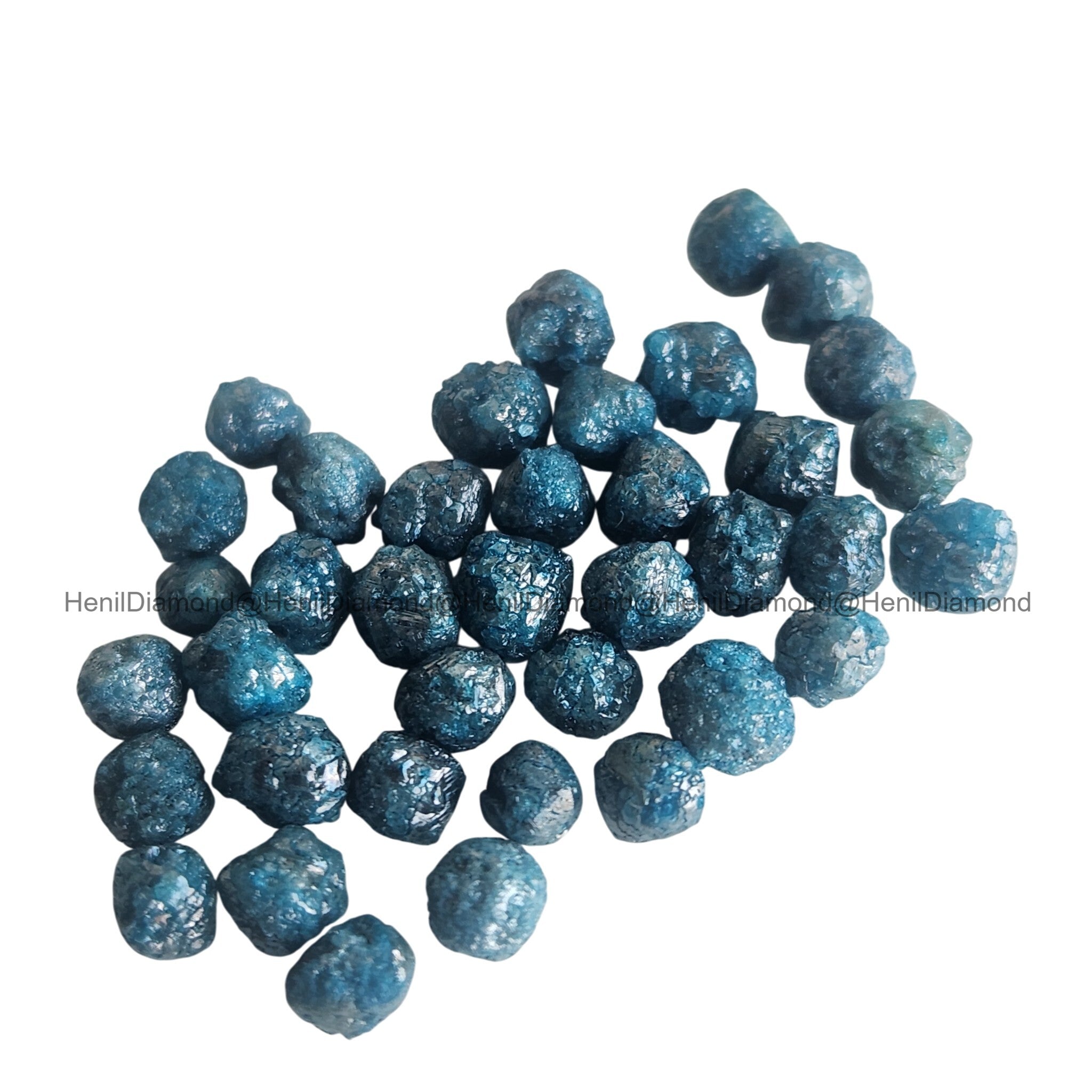 Blue Diamonds, 5.00 ct 3.0-4.0 mm Natural Blue Loose Raw Rough Diamond for Jewelry