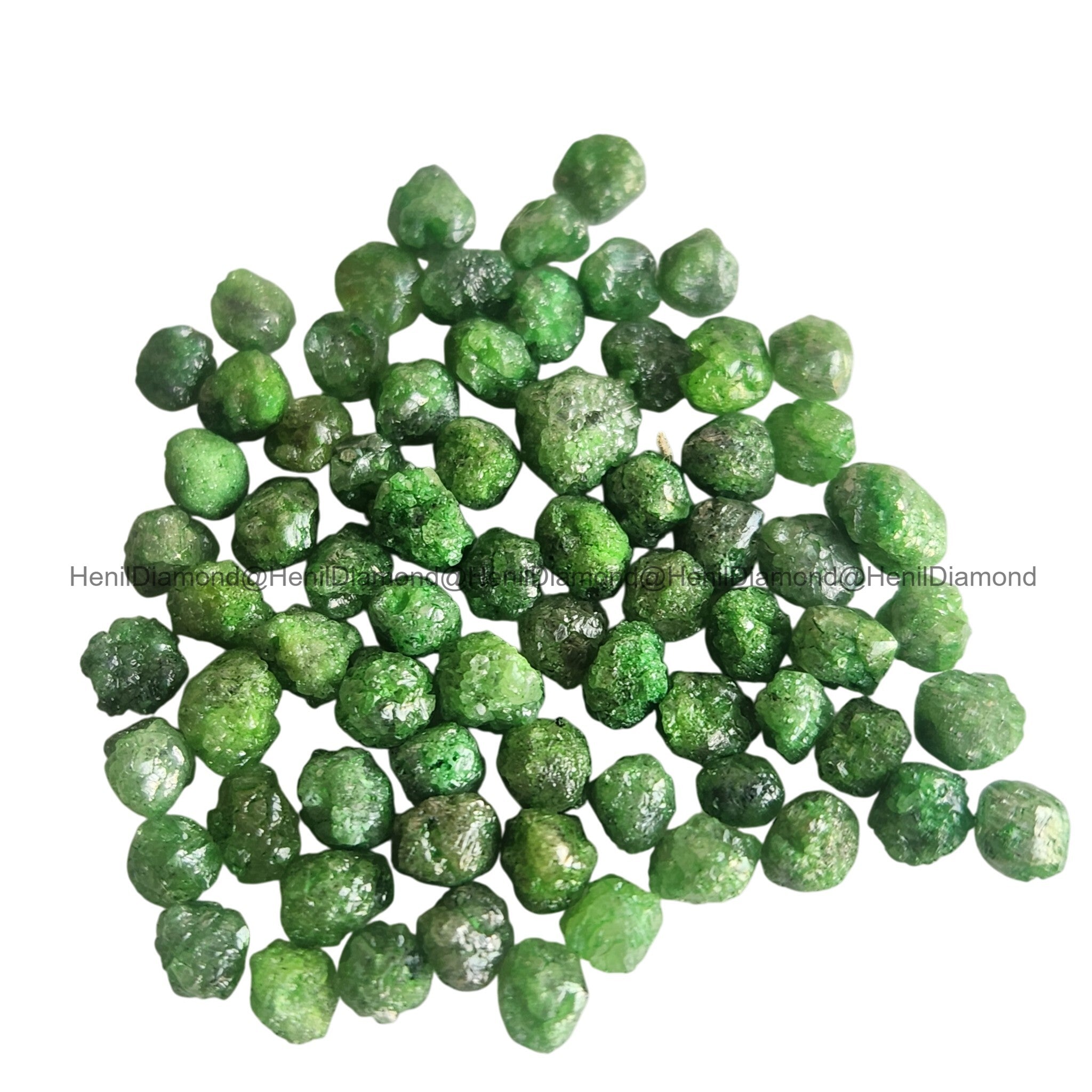 Green Diamonds, 5.00 ct 3.0-4.0 mm Natural Green Loose Raw Rough Diamond for Jewelry