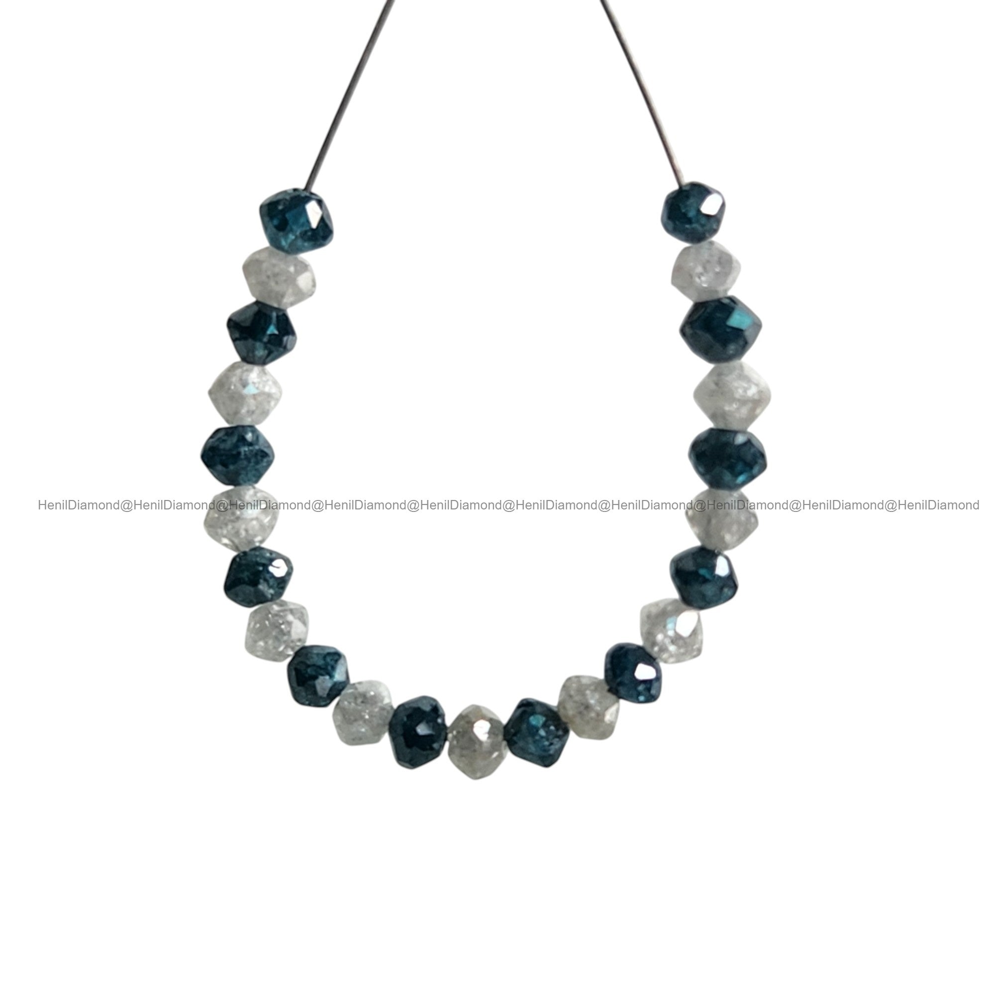 1.05 Ct Lot 1.50 to 2.00 MM Natural White Blue Polished Round Loose Diamonds Beads wt Drilled Hole for Jewelry Making