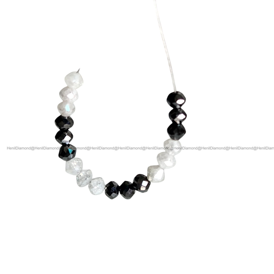 1.03 Ct Lot 1.50 to 2.00 MM Natural White Black Color Polished Round Loose Diamonds Beads wt Drilled Hole for Making Jewelry