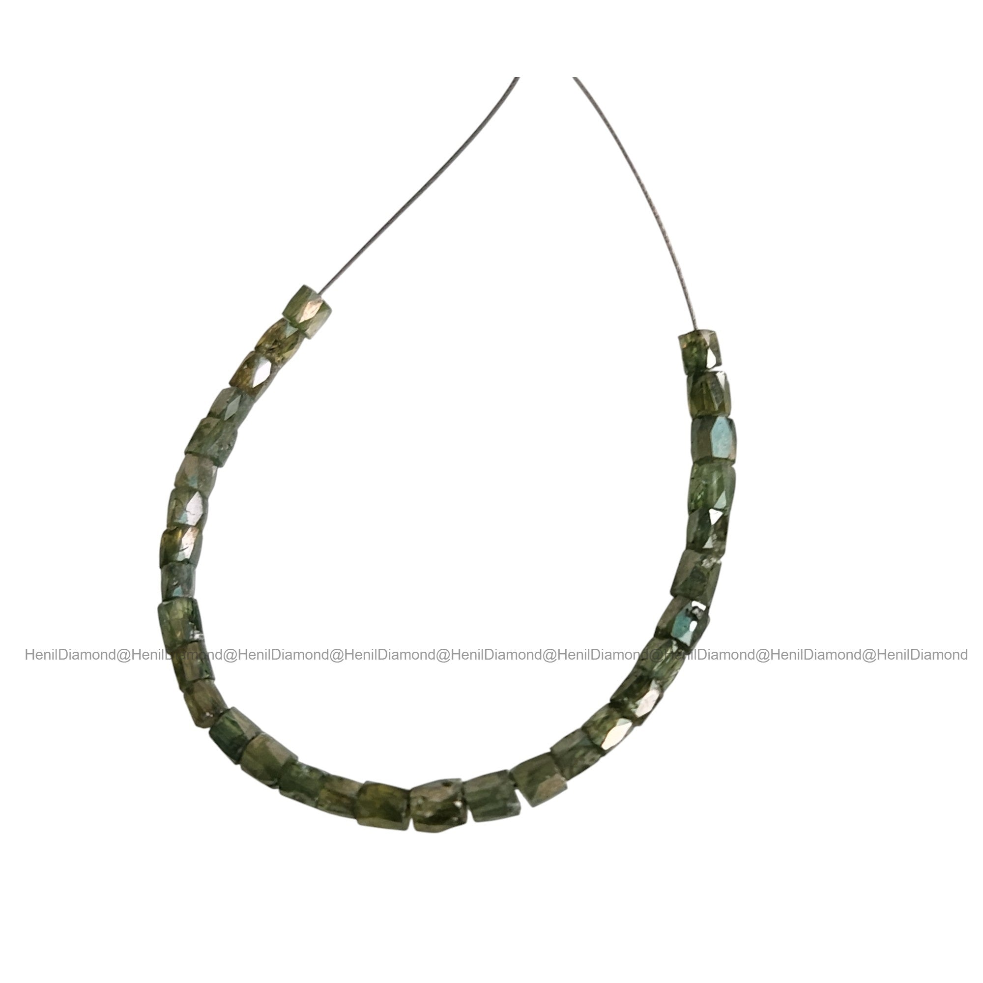 1.00 Carat Lot Natural Green Tube Diamond Beads with Drilled Hole | Loose Diamond Beads for Jewelry Making