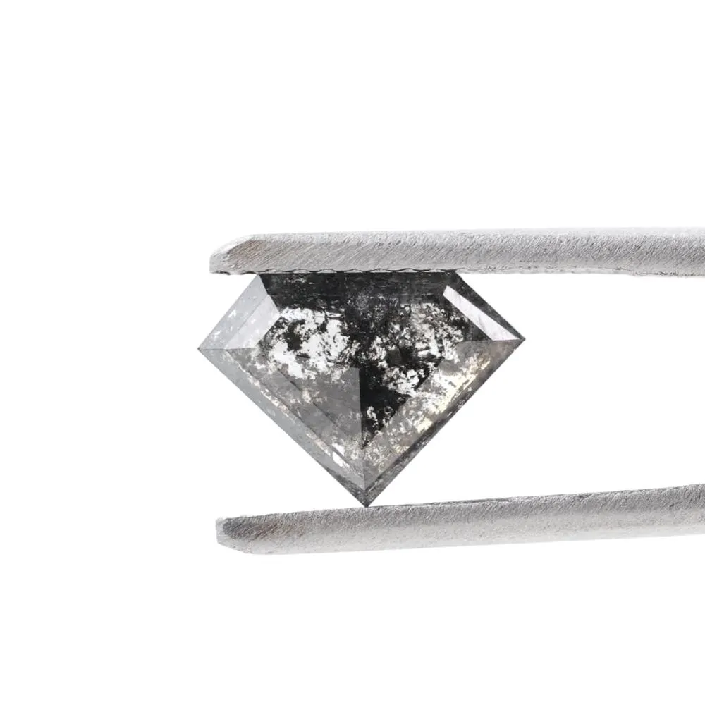 1.04 Ct Salt and Pepper Geomteric Diamond, Natural Gray Color Diamond Cut Loose Diamonds for Wedding Ring