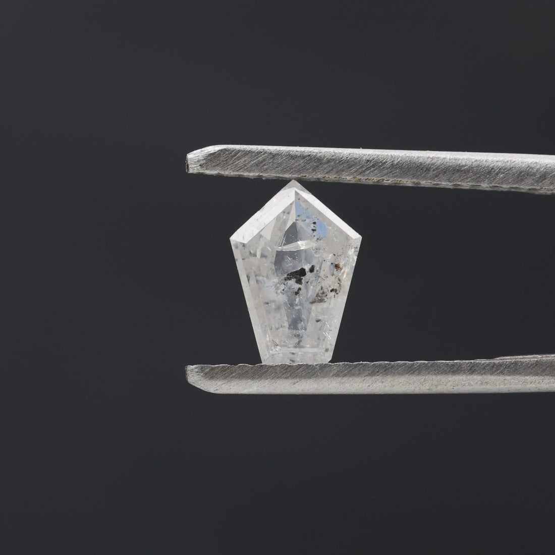 0.55 Carat Salt and Pepper Diamond, Natural Gray Shield Loose Diamonds for Minimalist Engagement Ring
