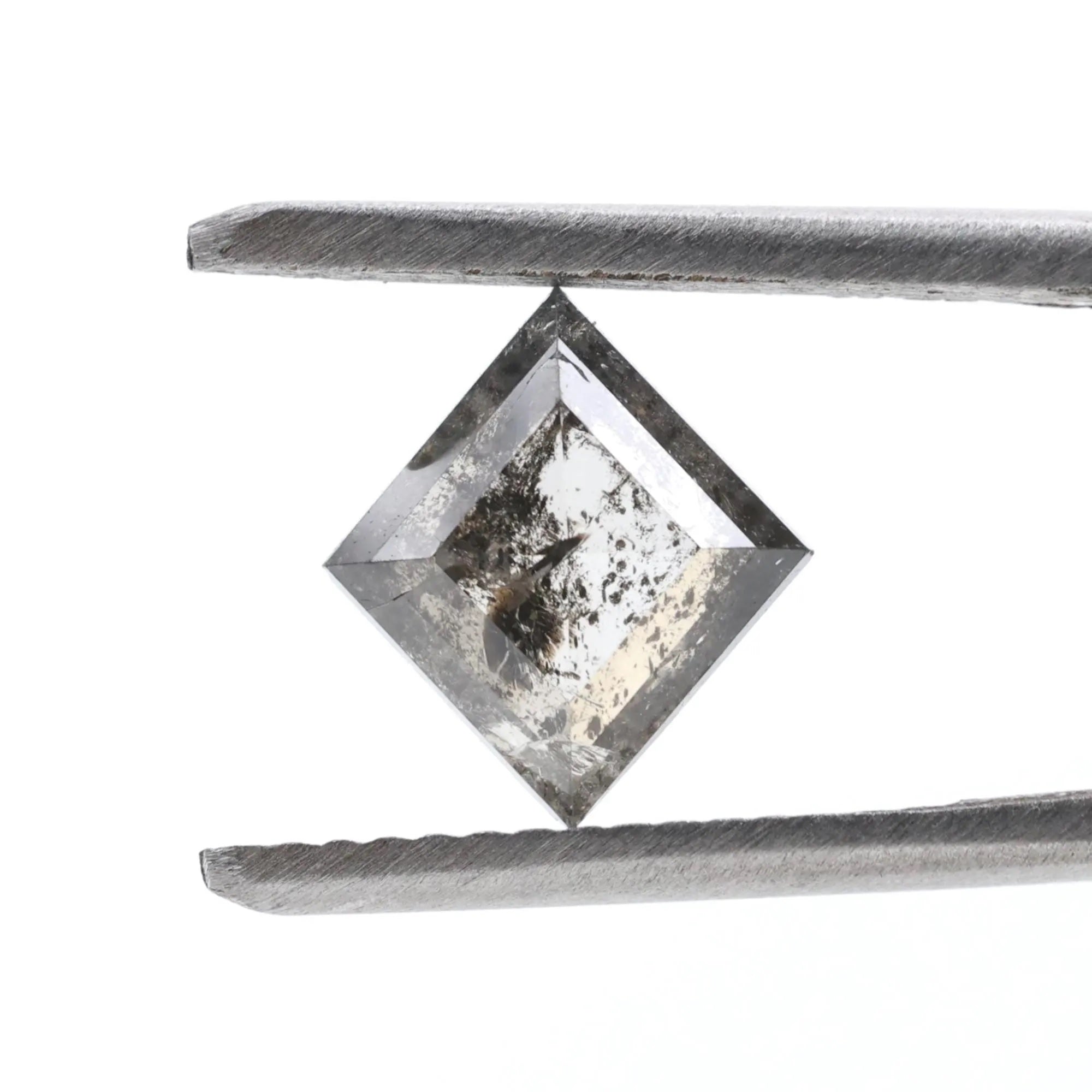 1.27 Carat Salt and Pepper Diamond, Natural Gray Square Loose Diamonds for Minimalist Engagement Ring