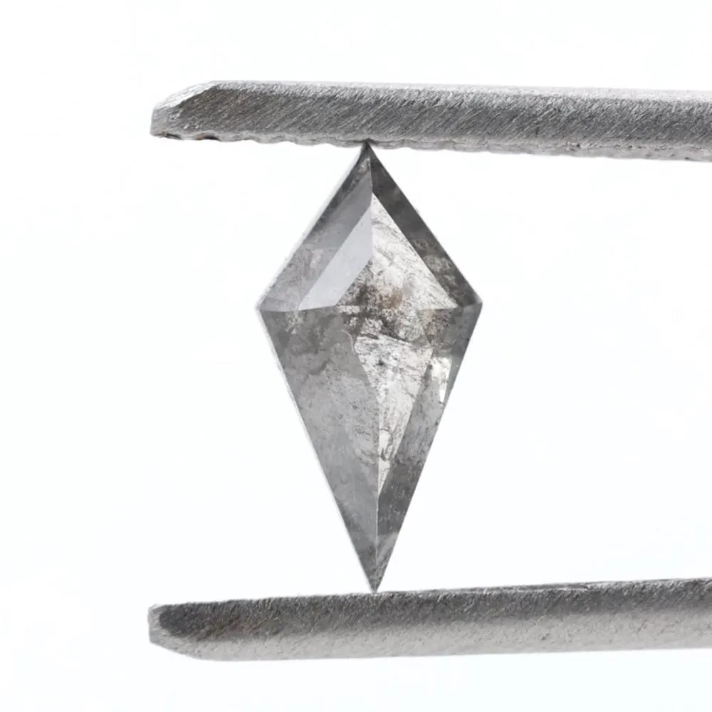 0.52 Carat Salt and Pepper Diamond, Natural Gray Kite Loose Diamonds for Engagement Ring