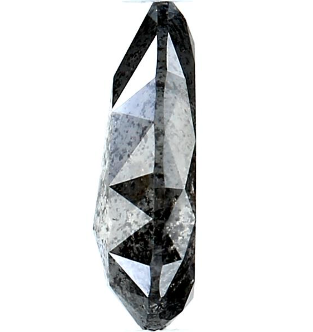 Salt and Pepper Diamond, 1.18 Ct Natural Gray Color Pear Cut Loose Diamonds for Engagement Ring