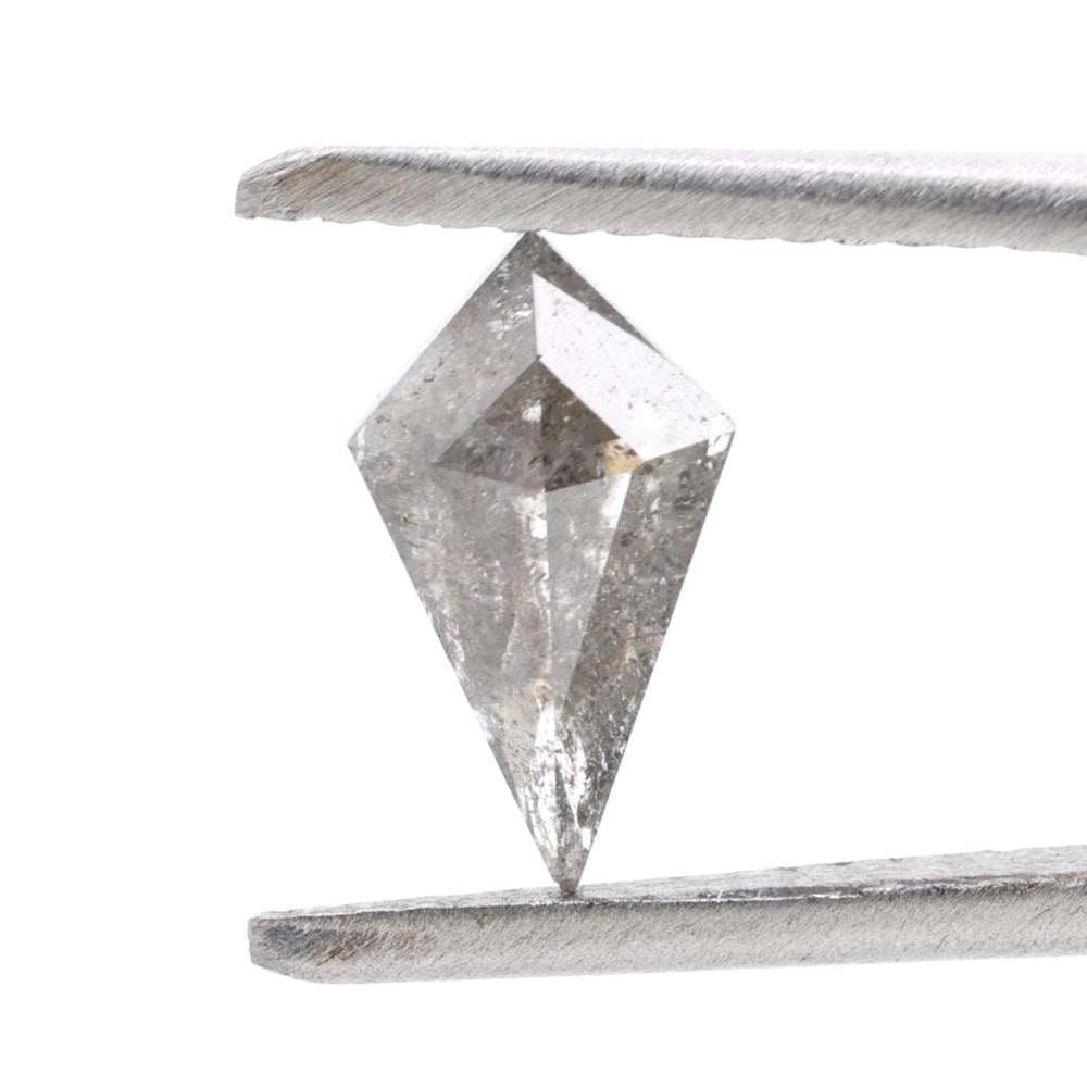 0.73 Carat Salt and Pepper Diamond, Natural Gray Kite Loose Diamonds for Engagement Ring