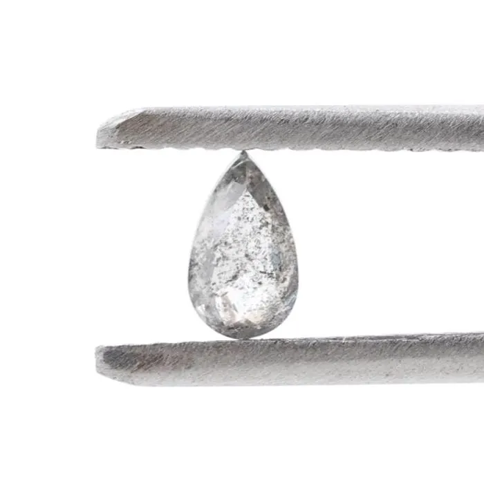 0.24 Ct Salt and Pepper Diamond, Natural Gray Color Pear Cut Loose Diamonds for Engagement Ring