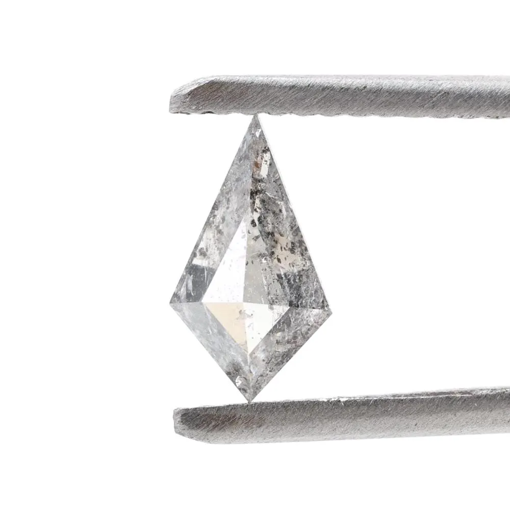 0.50 Ct Salt and Pepper Diamond, Natural Gray Kite Loose Diamonds for Engagement Ring