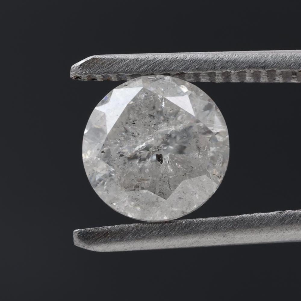 1.97 Carat Salt and Pepper Diamond, Natural Gray Round Loose Diamonds for Engagement Ring