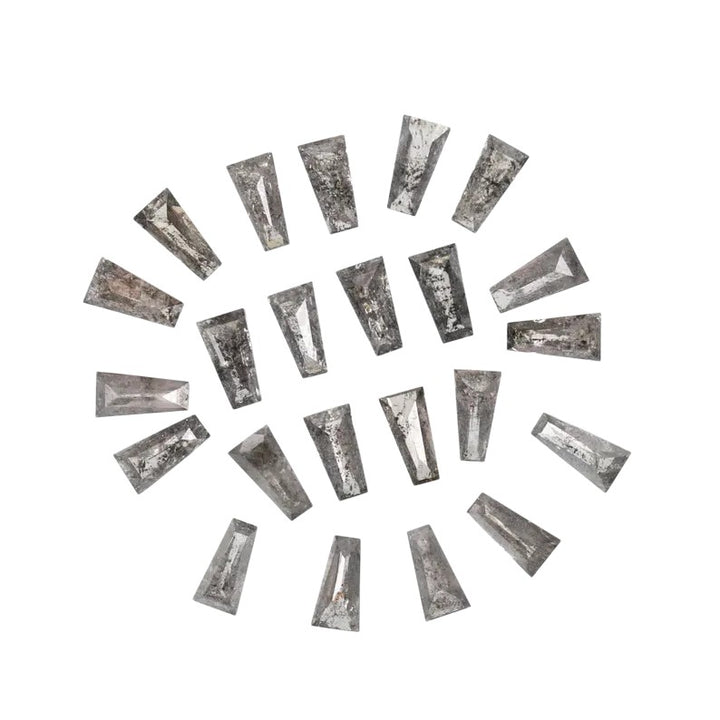 1.00 Ct Salt and Pepper Diamond, 3.00 x 1.50 MM – Natural Gray Color Tapper Baguette For Jewelery