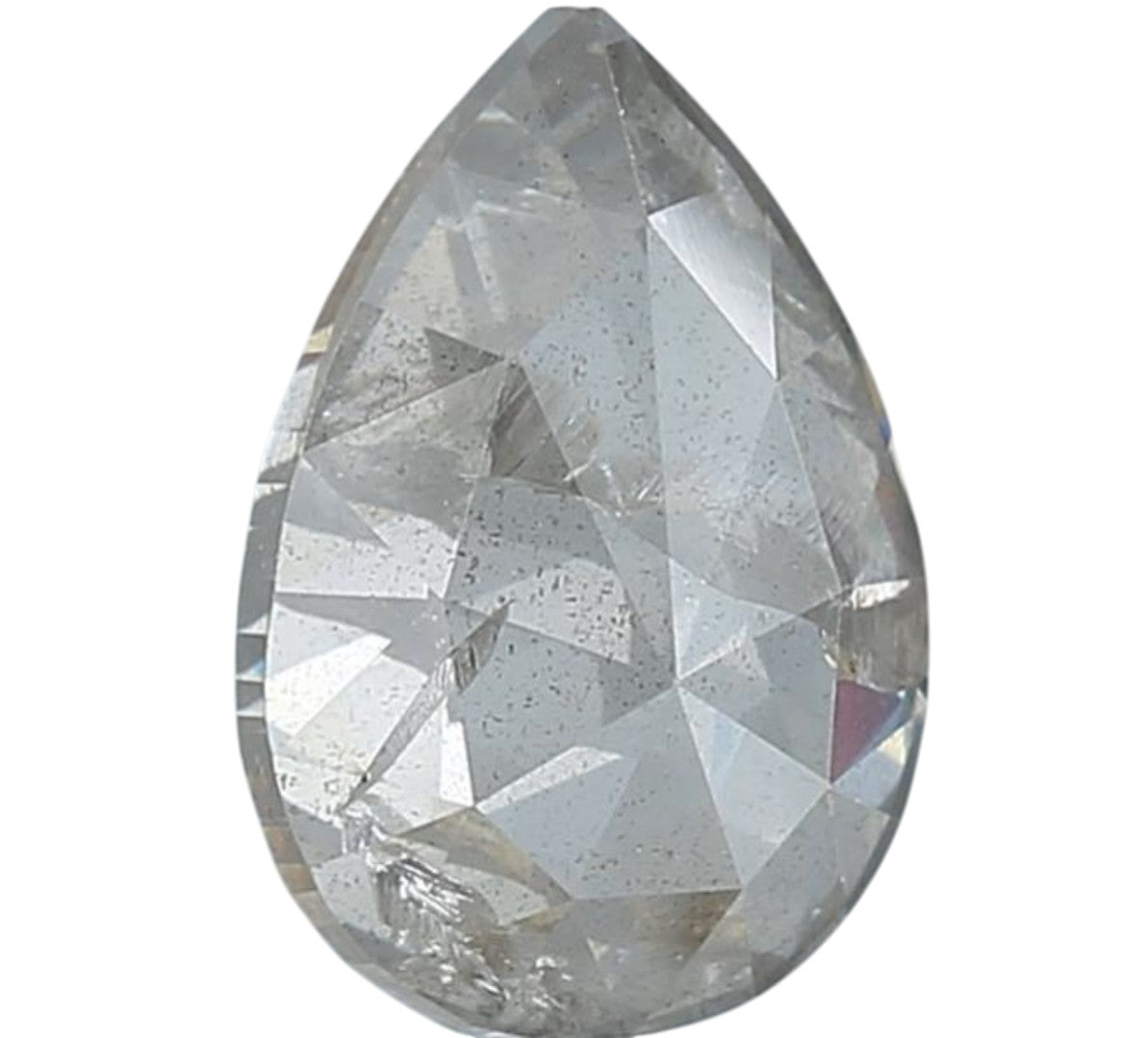 Salt and Pepper Diamond, 2.76 Ct Natural Gray Color Pear Cut Loose Diamonds for Engagement Ring