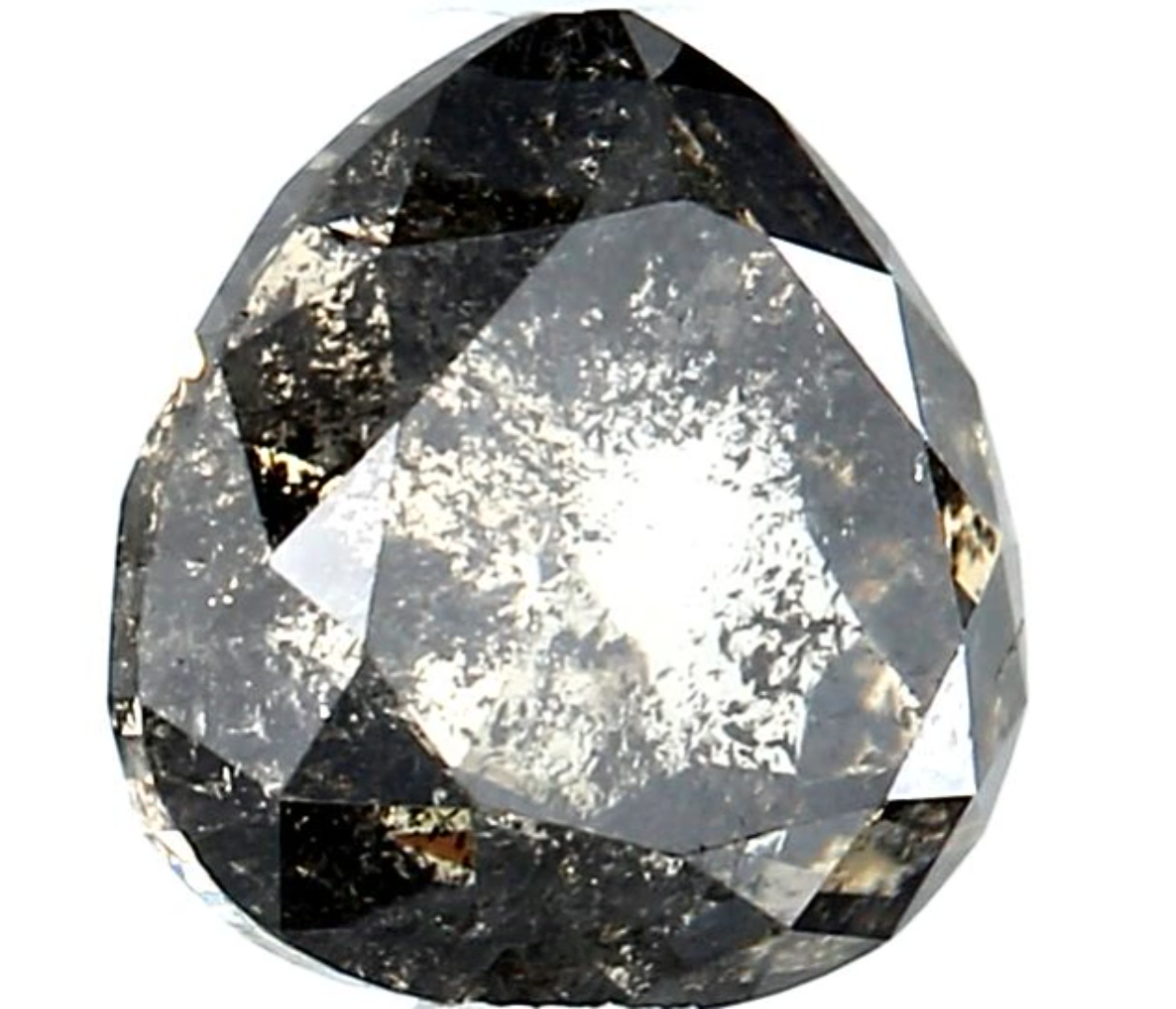1.51 Ct Salt and Pepper Diamond, Natural Gray Color Pear Cut Loose Diamonds for Engagement Ring