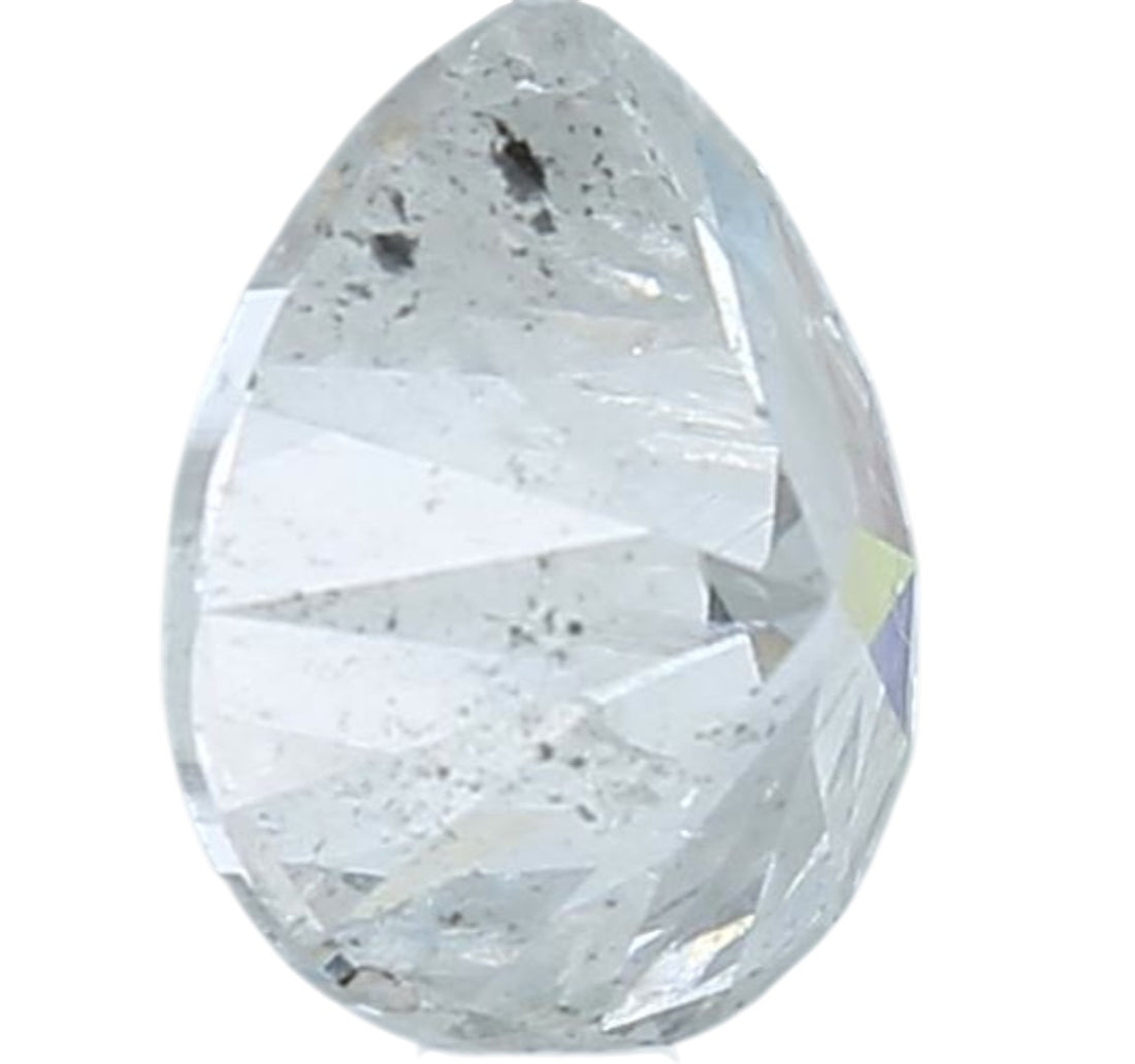 1.32 Ct Salt and Pepper Diamond, Natural Gray Color Pear Cut Loose Diamonds for Engagement Ring